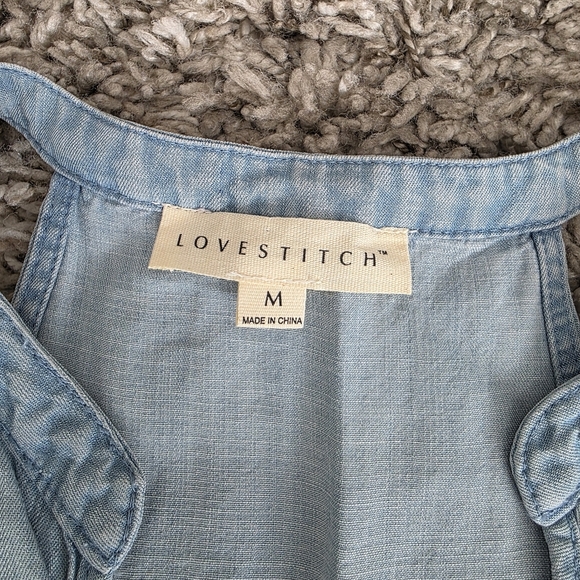 LoveStitch Denim Peplum Sleeveless Tank Top Size Medium - Picture 4 of 7
